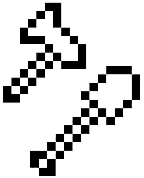 Kolorowanka łopata i siekiera z Minecraft Kolorowanka łopata i siekiera z Minecraft